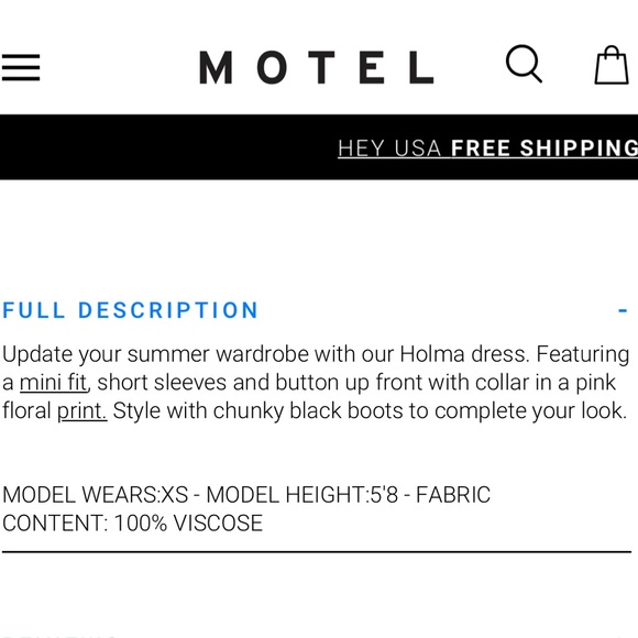 NWT Motel Holma Mini Dress in Dark Wild Flower Cantaloupe - Picture 5 of 7